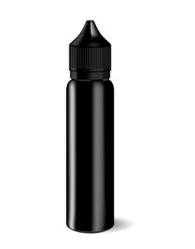 Vape E liquid dropper bottle. Realistic oil jar. Illustrazione stock