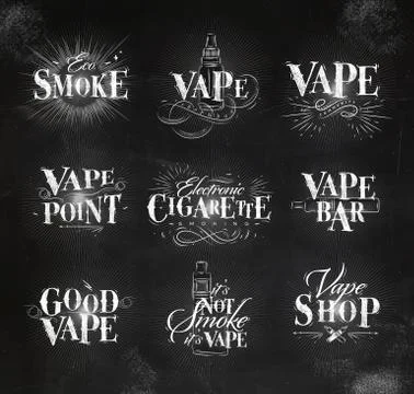 Vape elements chalk Stock Illustration