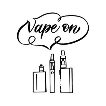 Vape on emblems. Vector illustration on the white background. 스톡 일러스트