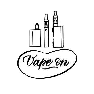 Vape on emblems. Vector illustration on the white background. Stock Illustration