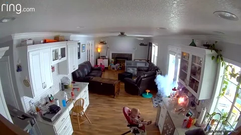 Vape Explodes In The Kitchen, Forest Grove, Oregon, USA - 19 Jul 2023 Stock Footage 246438335