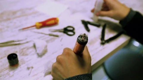 Vape. Heating of coils with a large release of steam. Stock Footage 73178735