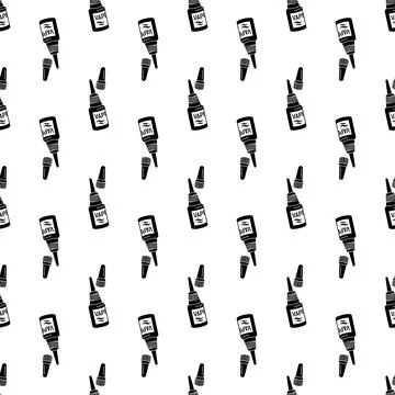 Vape liquid bottle pattern seamless vector Illustrazione stock