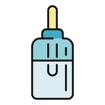 Vape liquid refill bottle line icon Stock Illustration
