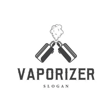 Vape logo silhouette design simple vintage retro old concept vape accessori.. Illustrazione stock