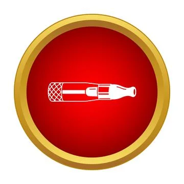 Vape pen icon in red circle frame Stock Illustration