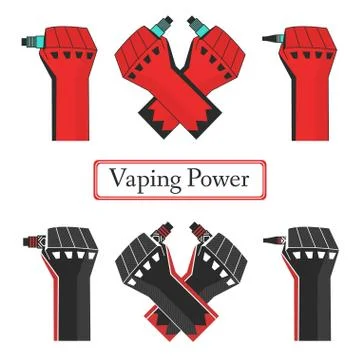 Vape power fists Stock Illustration