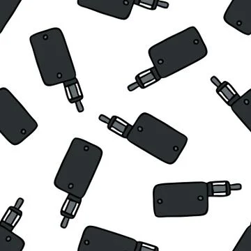 Vape seamless doodle pattern, vector color illustration Illustrazione stock
