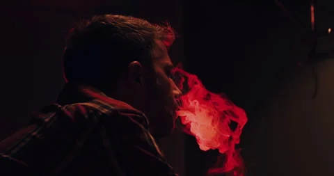 Vape Smoke Cloud in Red Light Video stock 292027037