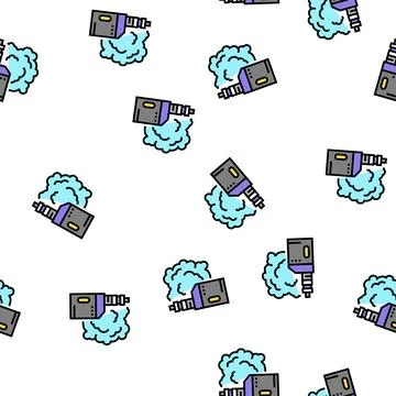 Vape smoke vector seamless pattern Stock Illustration