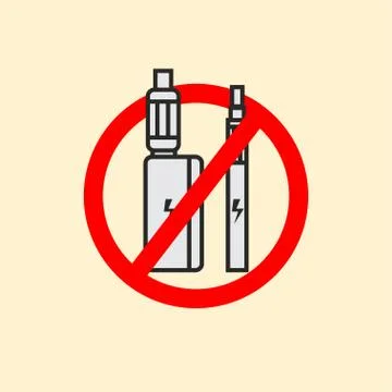 Vape smoking tools vector icon, NO VAPING Stock Illustration