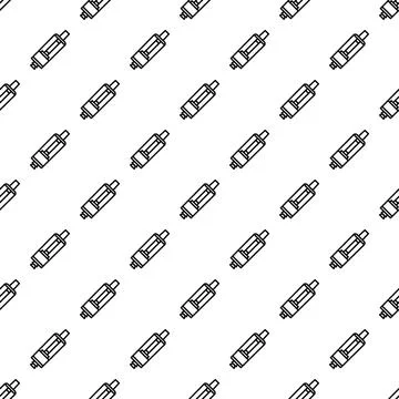 Vape tank atomizer seamless pattern black outline Stockillustratie