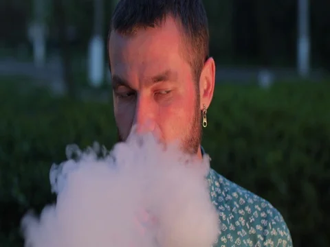 Vaping Bearded Man. Stock Footage 75131568