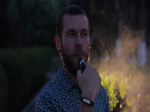 Vaping Bearded Man. Stock Footage 75131588