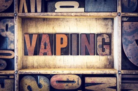 Vaping Concept Letterpress Type Stock Photos