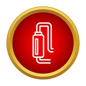 Vaping e cigarette device icon with red background Stock Illustration