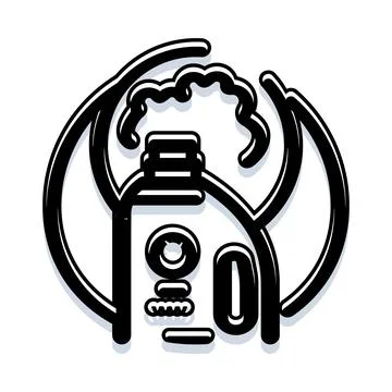 Vaping e cigarette device with smoke cloud logo icon Stock Illustration