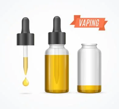Vaping E-liquid Bottle, Vector Illustrazione stock