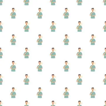 Vaping man seamless pattern creating background texture Stock Illustration