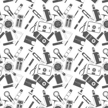 Vaping pattern outline Stock Illustration