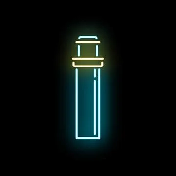 Vaping pen device neon glowing outline icon Stock Illustration