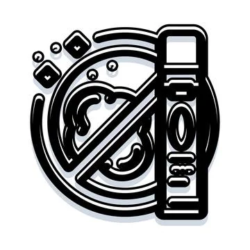 Vaping prohibited stop smoking e cigarette ban Stock Illustration
