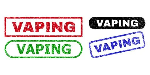 VAPING Rectangle Stamp Seals Using Corroded Surface Stock Illustration