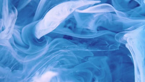 Vapor flow paint water splash blue haze cloud ink Stock Footage 281133340