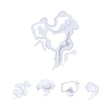 Vapor smoke cloud puff effect vector illustration set Stock Illustration