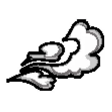Vapor speed smoke cloud pixel art vector illustration Stock Illustration