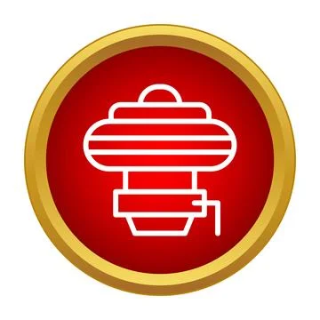 Vaporizer tank atomizer device icon in red circle 스톡 일러스트