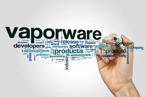 Vaporware word cloud concept Stock Photos