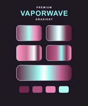 Vaporwave gradient background set with soft pastel rectangles and squares. .. 스톡 일러스트