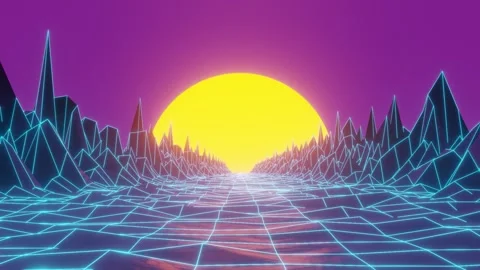 Vaporwave Retro Animation. Seamless Loop. Vintage Style Abstract Background. 4K Vidéo 312229179
