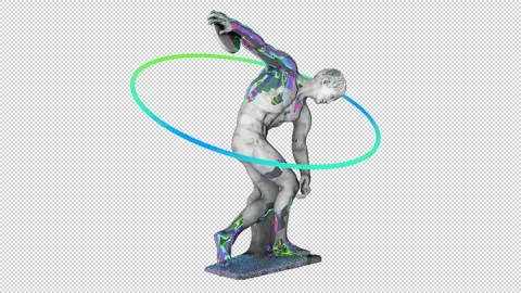 Vaporwave Vision - Discobolus Stock Footage 136660454