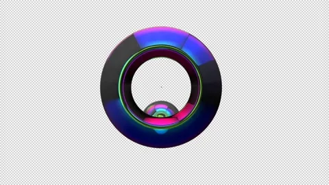 Vaporwave Vision - Iridescent Ring Stock-Footage 136660619