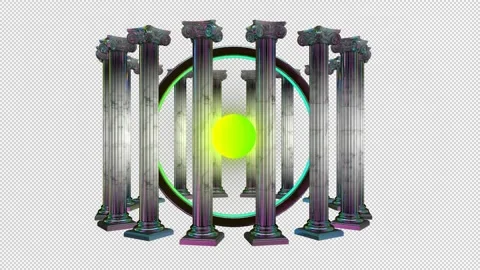 Vaporwave Vision - Temple Core Video stock 136660333