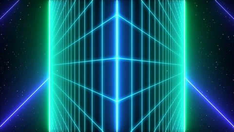 Vaporwave Vision - Wireframe Dimension Video stock 136659818