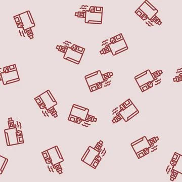 Vapour smell line vector seamless pattern Stock-Illustration