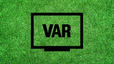 VAR, Video Assistant Referee icon, or VAR sign for soccer or football Stock Illustration
