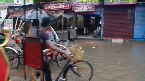 Varanasi Flood  Stock Footage 116803911
