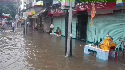 Varanasi Flood  Stock Footage 116803936