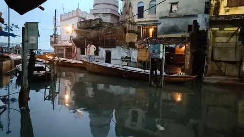 Varanasi Flood  Stock Footage 116803979