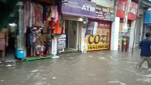 Varanasi Flood  Stock Footage