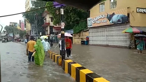 Varanasi Flood Stock Footage 116804069
