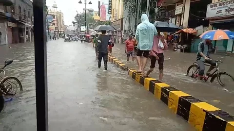 Varanasi Flood  Stock Footage 116804080