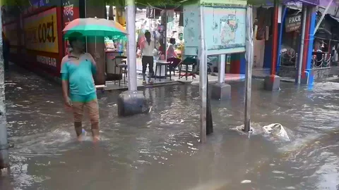 Varanasi Flood  Stock Footage 116804117