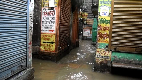 Varanasi Flood  Stock Footage 116807431