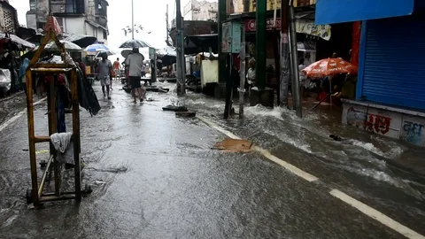Varanasi Flood  Stock Footage 116807495
