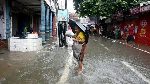 Varanasi Flood  Stock Footage 116807515